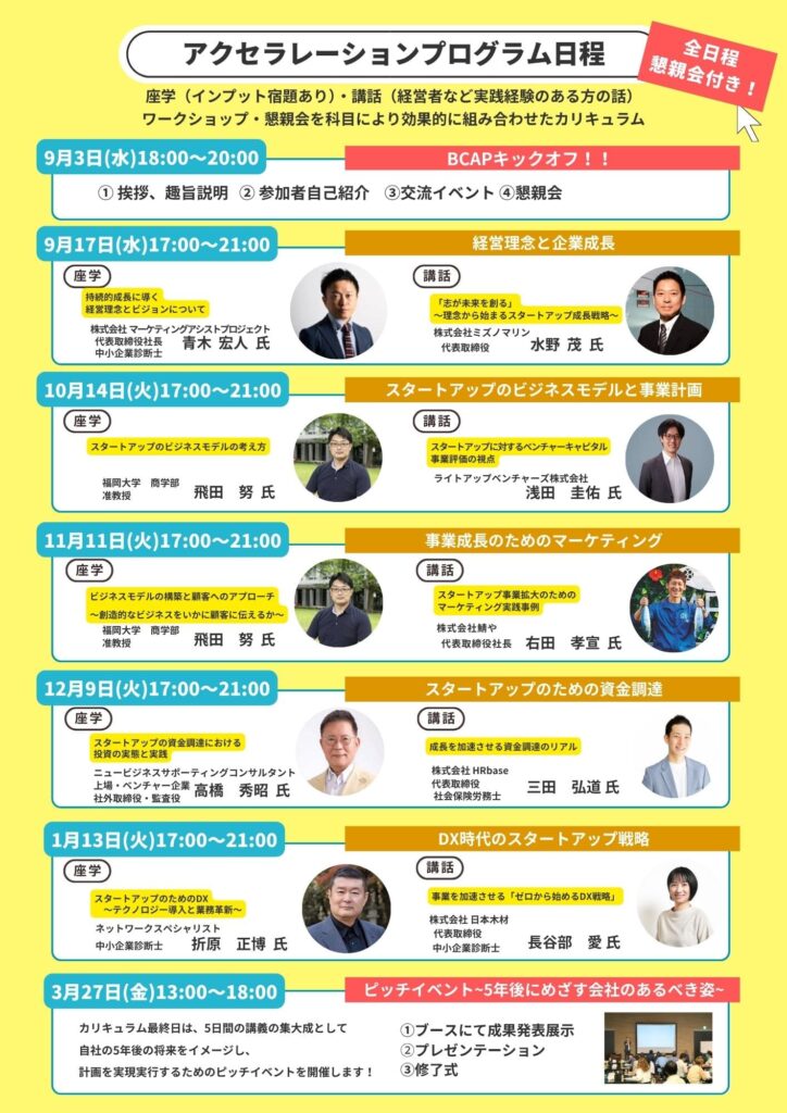 BCAP第2期チラシ2 アクセラレーションプログラム日程